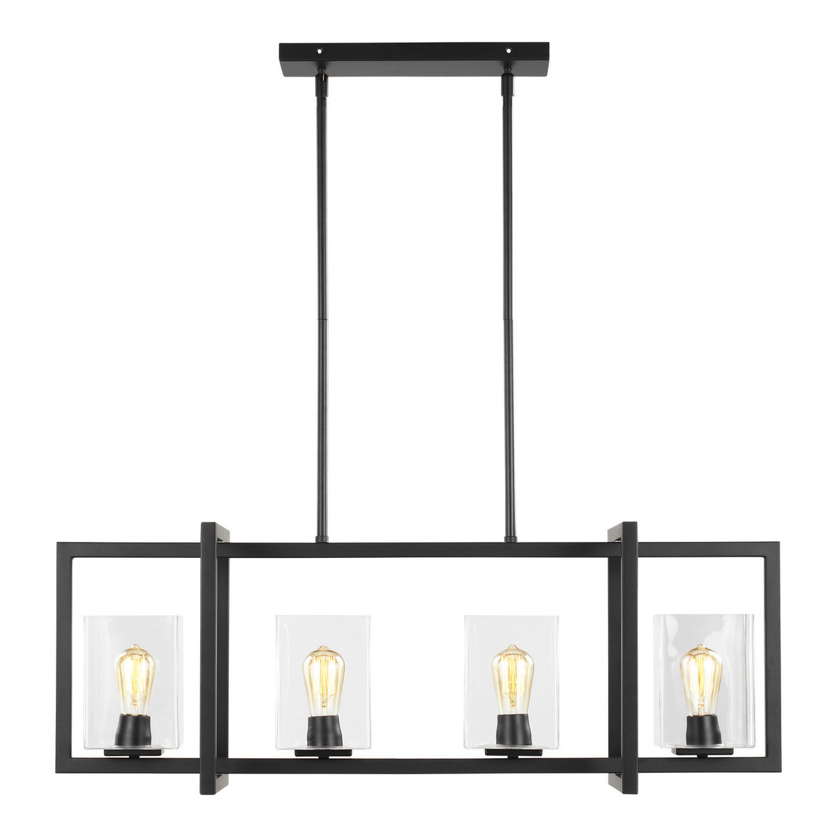 Generation Lighting - 6641504-112 - Four Light Island Pendant - Mitte - Midnight Black