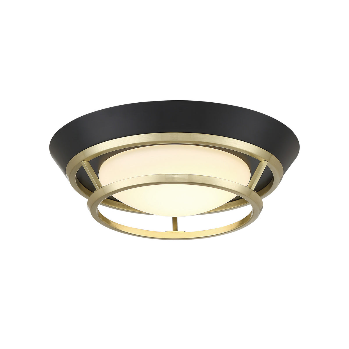 George Kovacs - P5371-689-L - LED Flush Mount - Beam Me Up! - Coal And Satin Brass