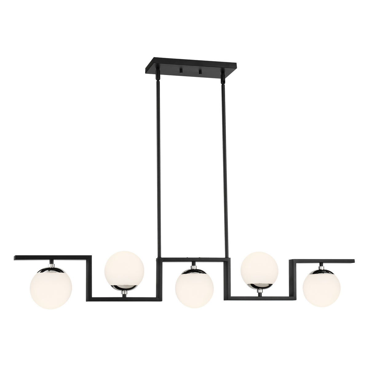 George Kovacs - P5425-572 - Five Light Island Pendant - Alluria ll - Polished Nickel And Coal