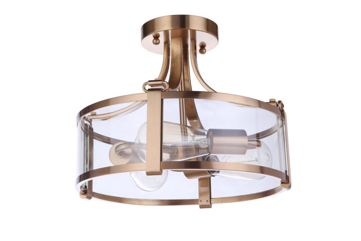 Craftmade - 55353-SB - Three Light Semi Flush Mount - Elliot - Satin Brass