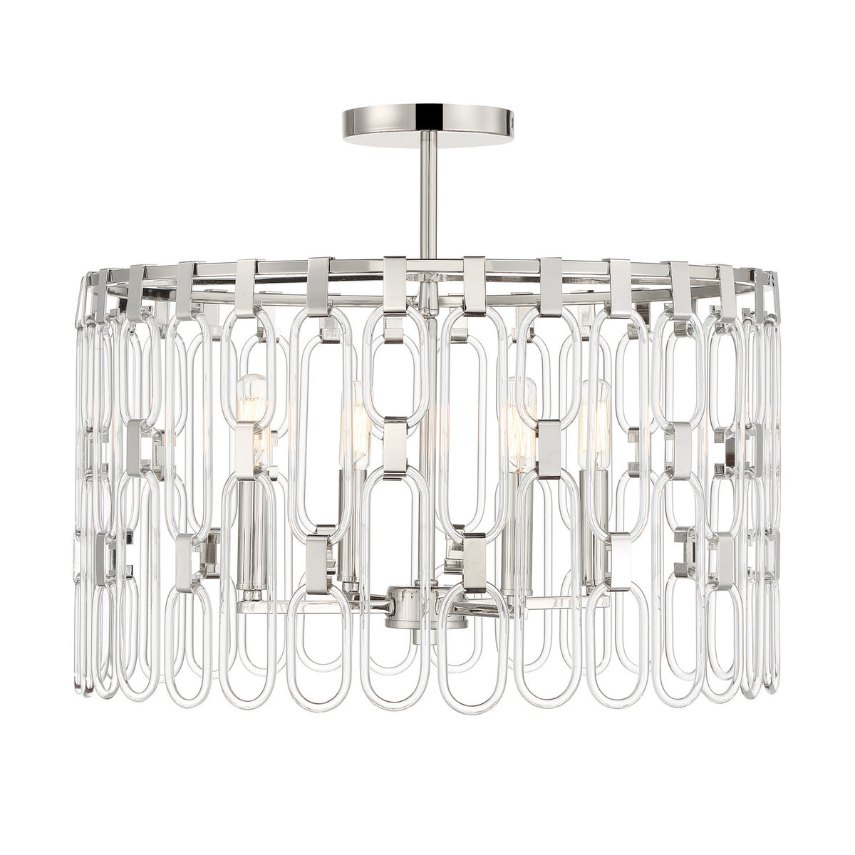 George Kovacs - P5384-613 - Four Light Convertible Semi Flush / Pendant - Charming - Polished Nickel