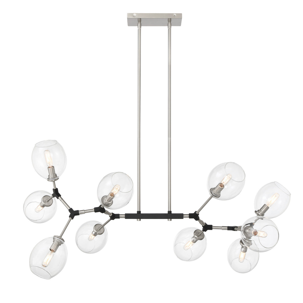 George Kovacs - P1360-619 - Ten Light Chandelier - Nexpo - Coal Black