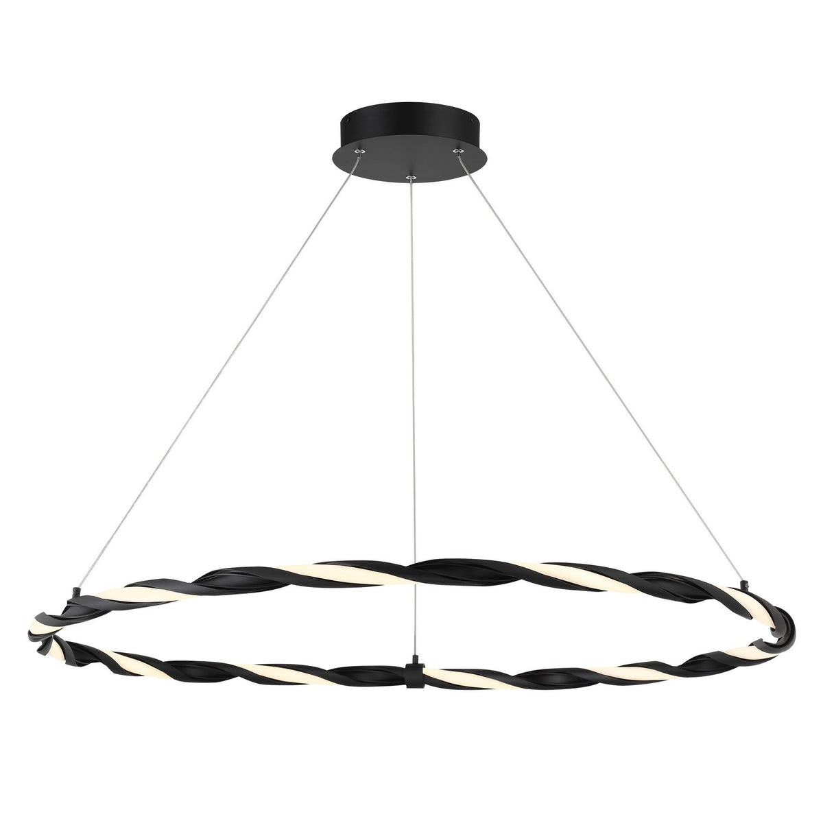 George Kovacs - P5483-66A-L - LED Island Pendant - Convolution - Coal Black