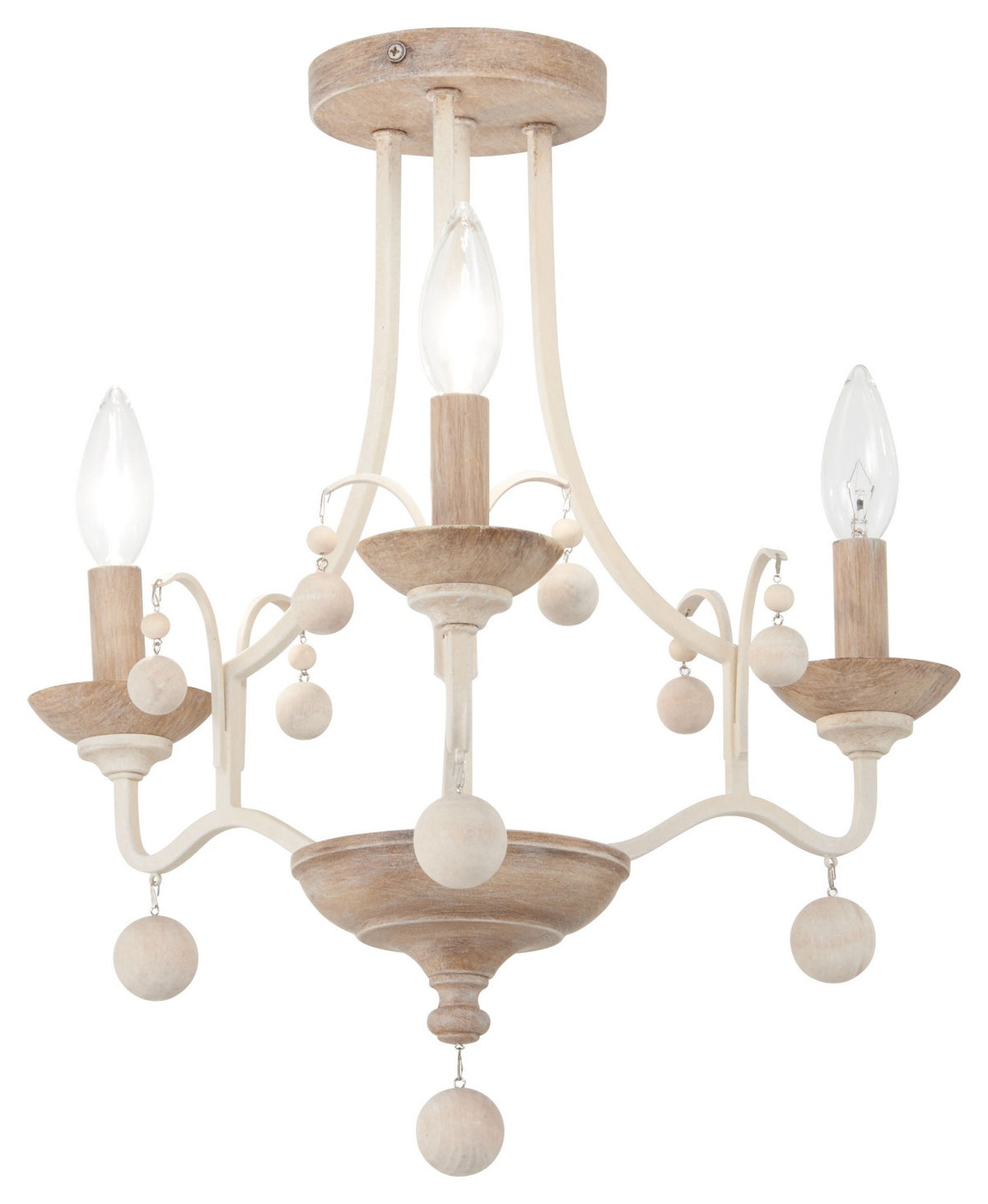 Minka-Lavery - 2662-717 - Three Light Semi Flush Mount - Colonial Charm - White Wash