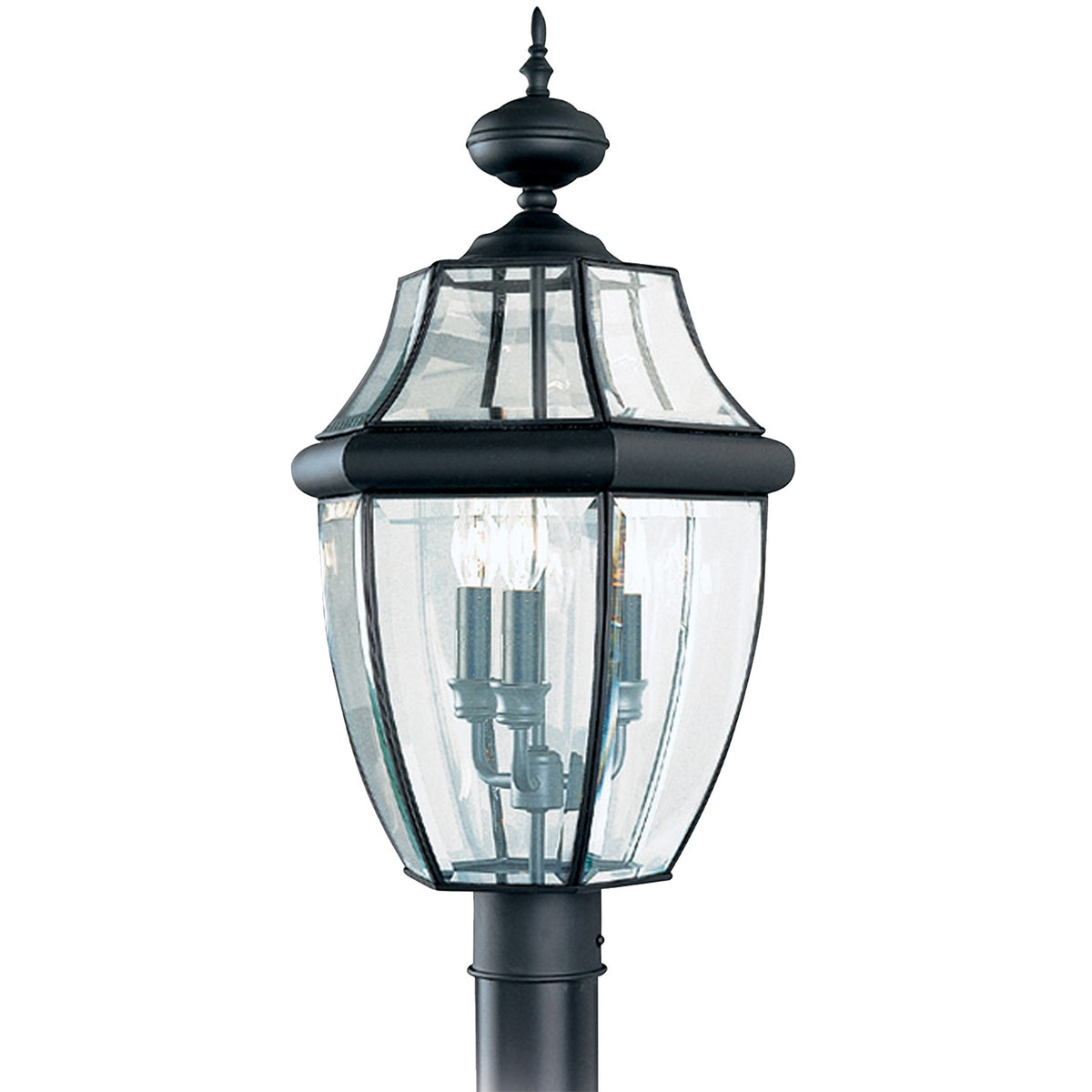 Generation Lighting - 8239-12 - Three Light Outdoor Post Lantern - Lancaster - Black