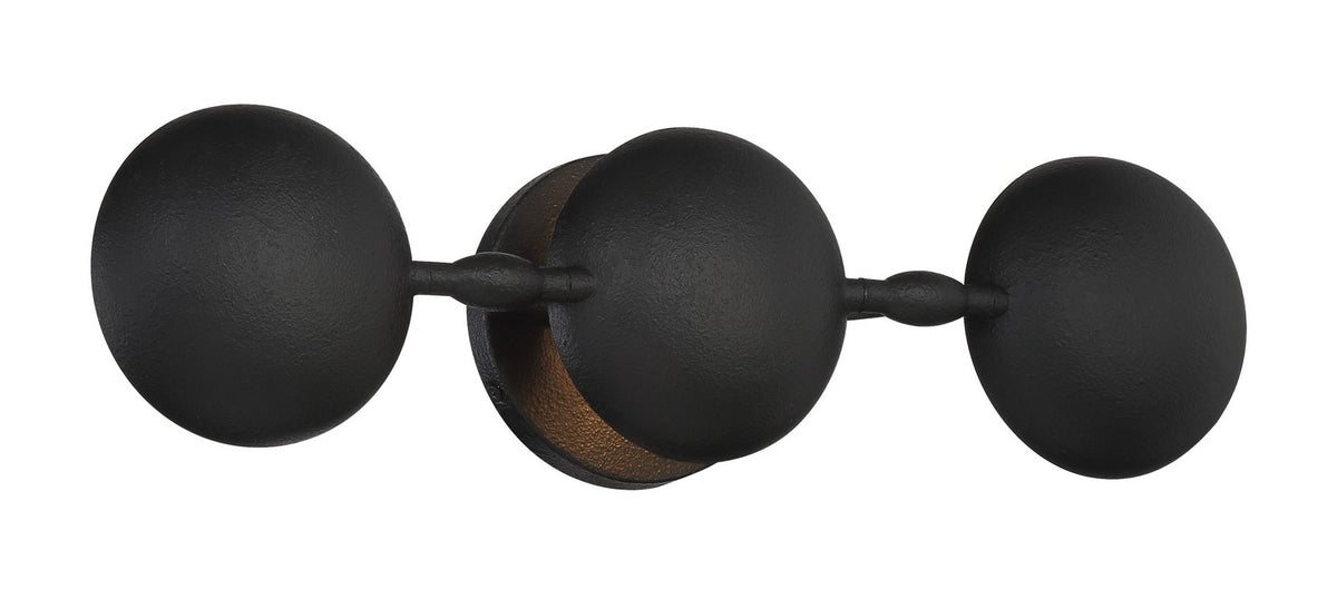 George Kovacs - P1315-076 - Three Light Wall Sconce - Undertas - Textured Coal Black
