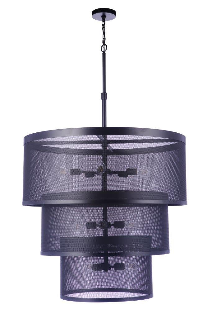 Craftmade - 58992-FB - 12 Light Pendant - Mesh - Flat Black