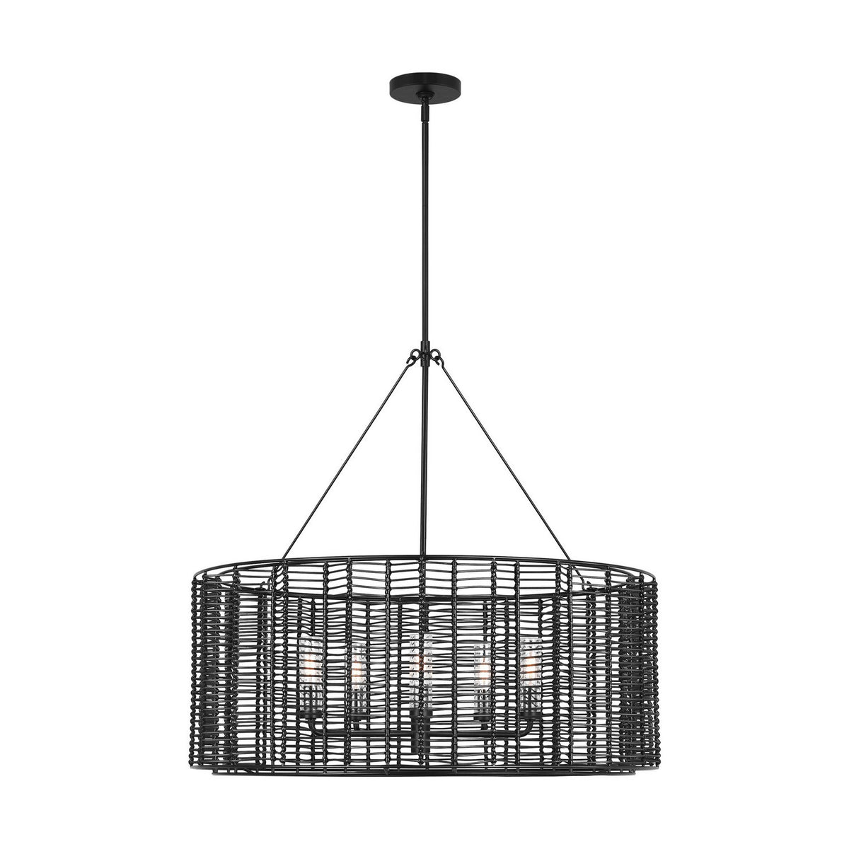 Visual Comfort Studio - TFC1155MBK - Five Light Chandelier - Winslow - Midnight Black