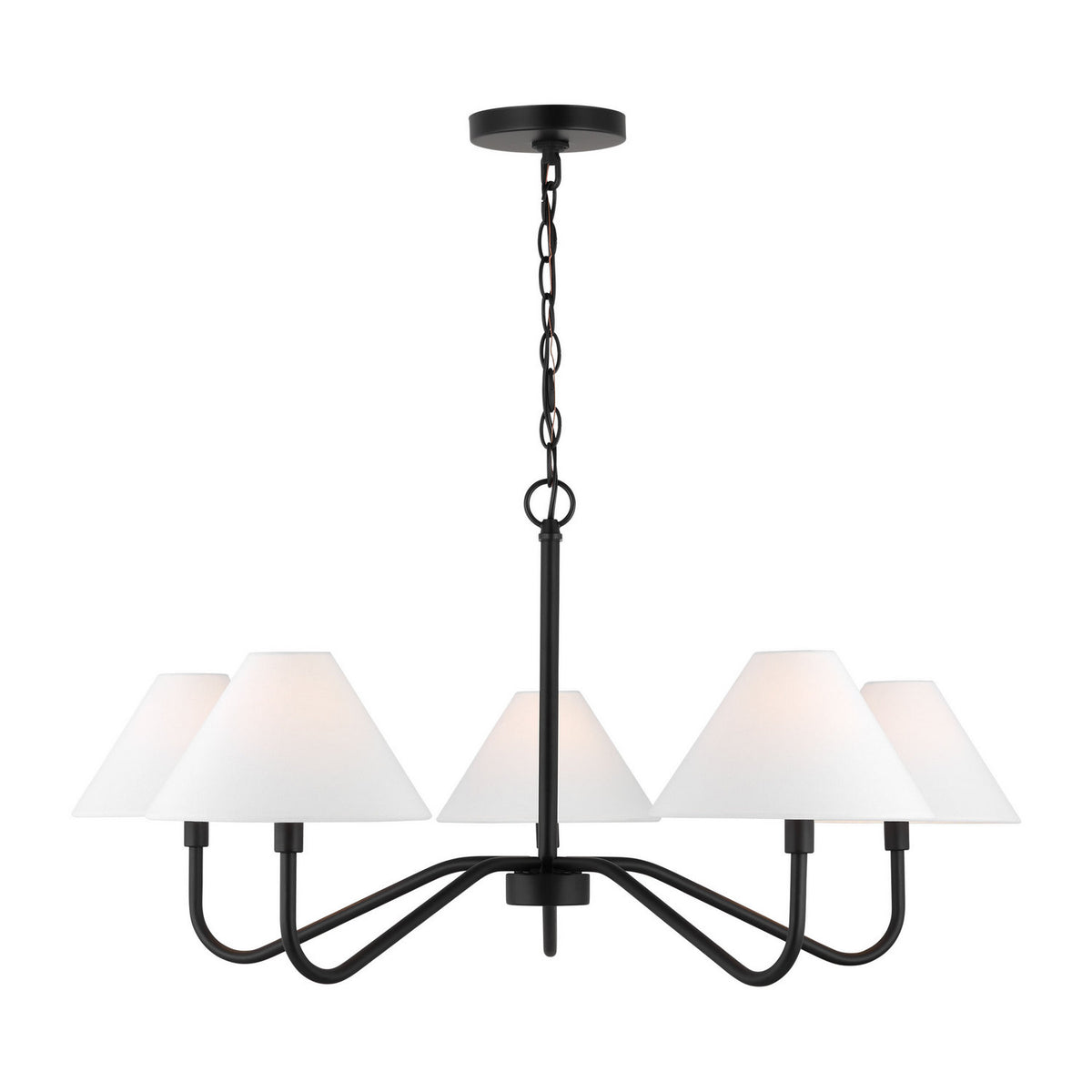 Visual Comfort Studio - DJC1205MBK - Five Light Chandelier - Eldon - Midnight Black