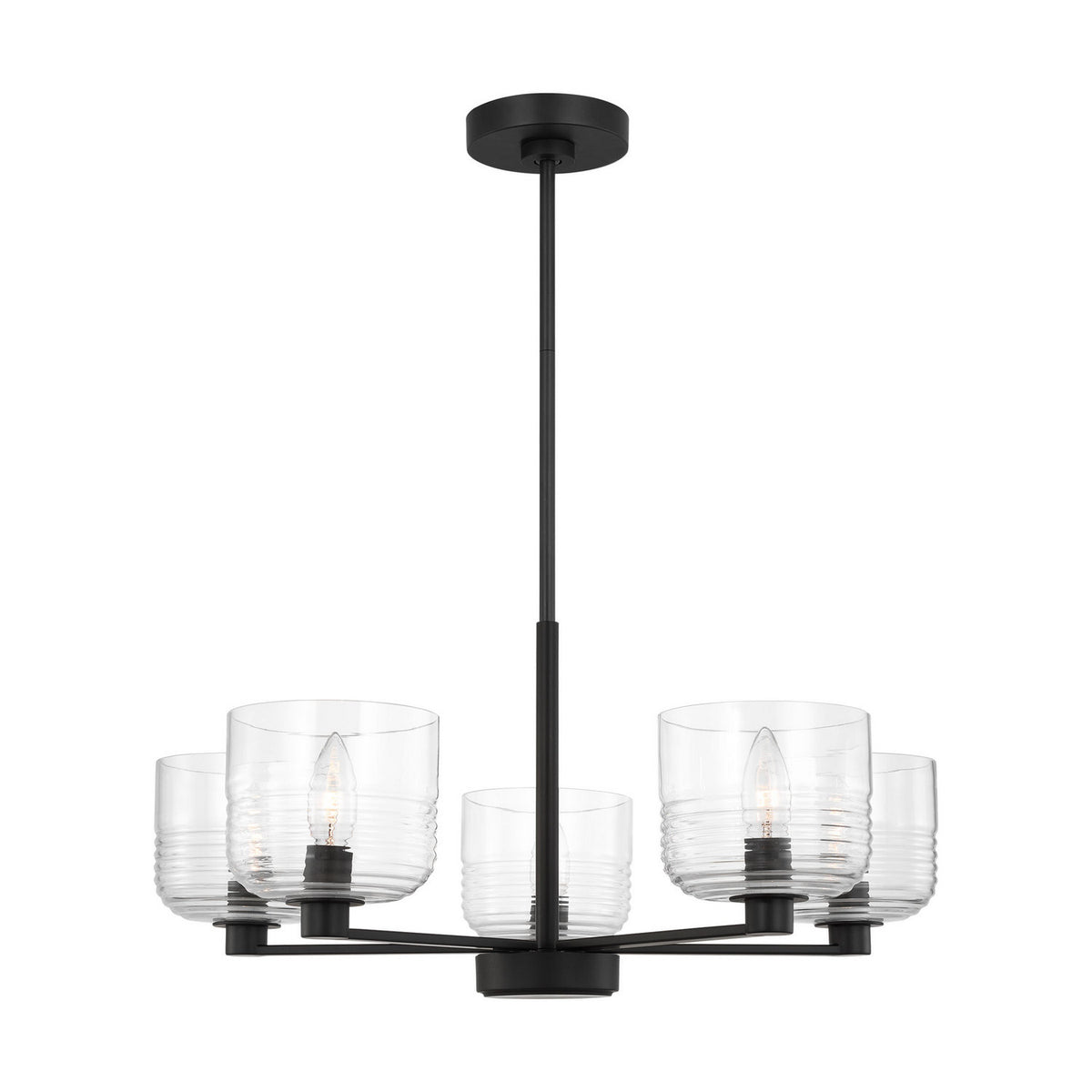 Visual Comfort Studio - DJC1225MBK - Five Light Chandelier - Lochdale - Midnight Black