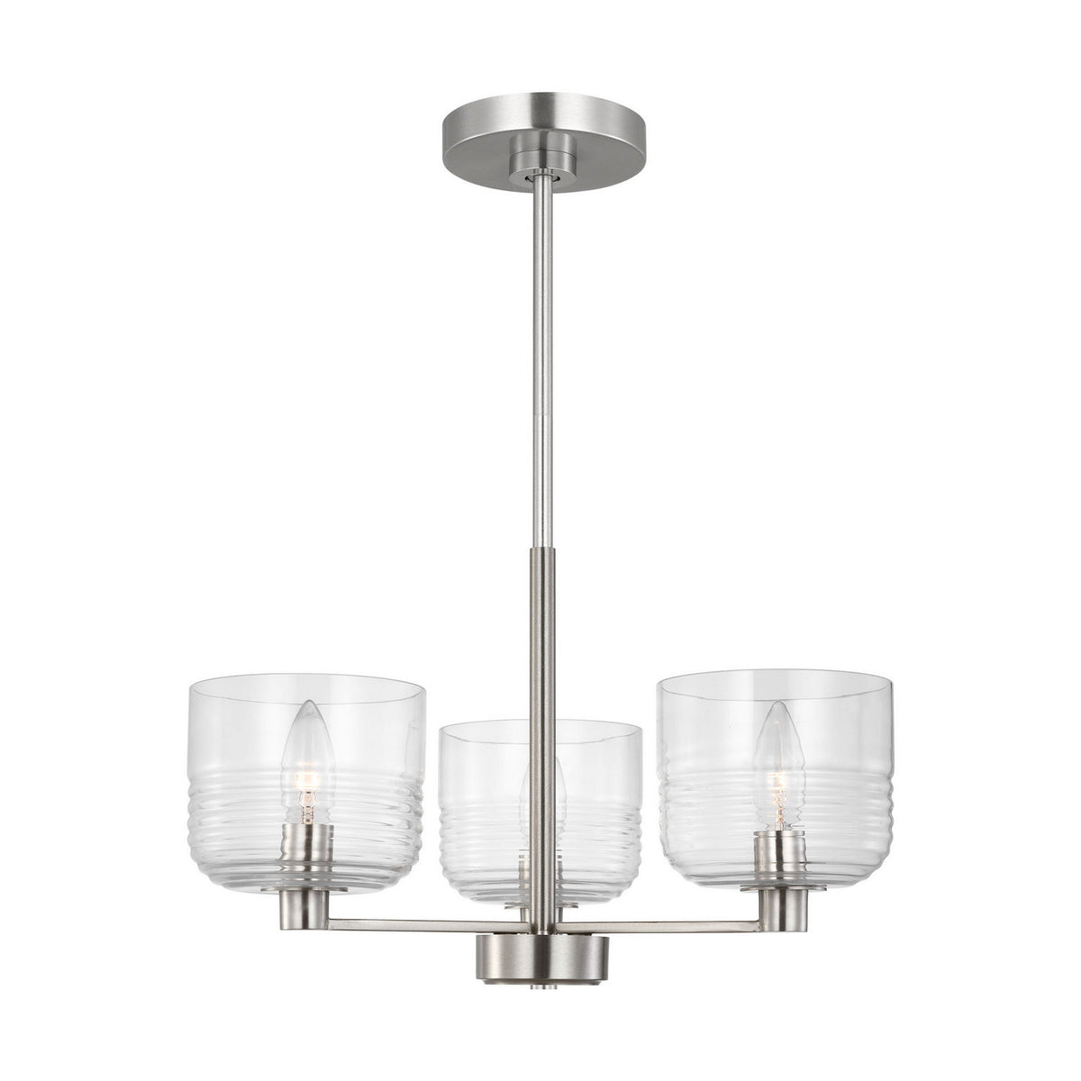 Visual Comfort Studio - DJC1233BS - Three Light Chandelier - Lochdale - Brushed Nickel