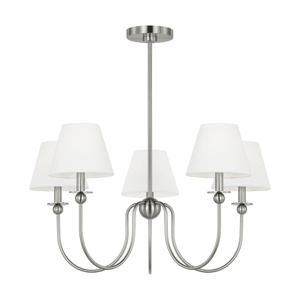 Visual Comfort Studio - DJC1255BS - Five Light Chandelier - Elsay - Brushed Nickel