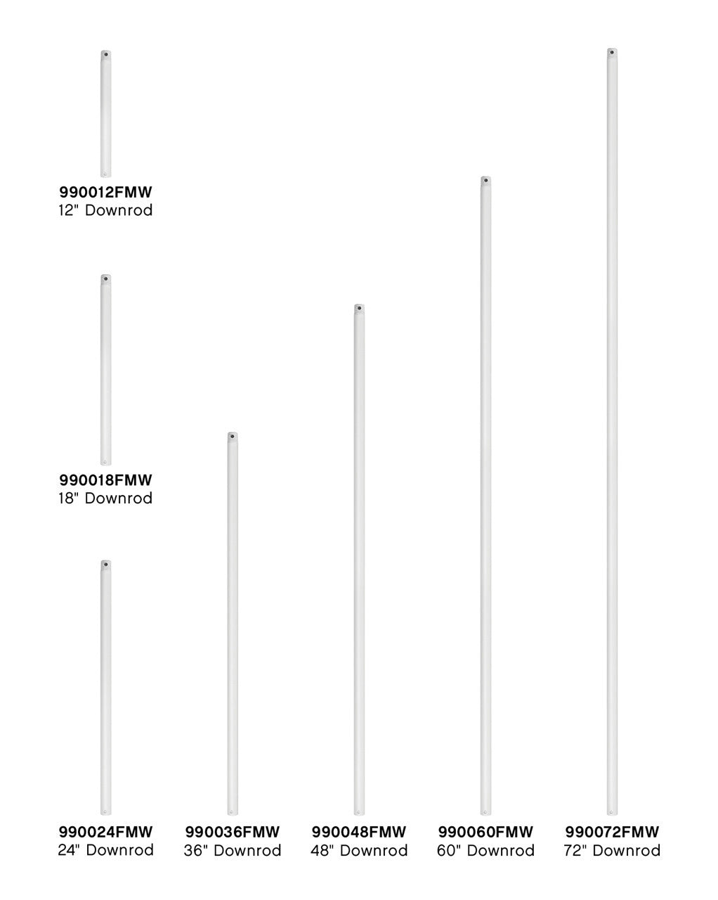 Hinkley - 990036FMW - Downrod - 36" Downrod - Matte White