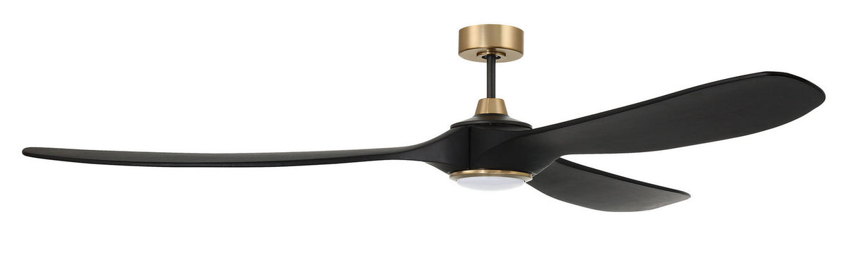 Craftmade - EVY72FBSB3-NWF - 72" Ceiling Fan - Envy 72" Ceiling Fan no Wifi - Flat Black/Satin Brass