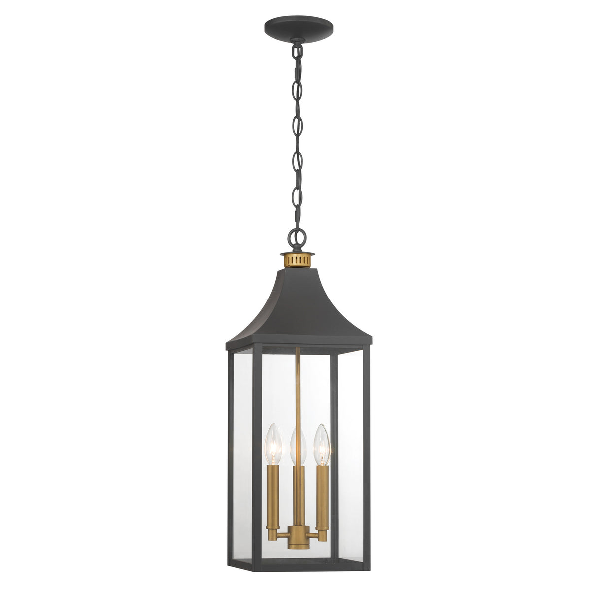 Minka-Lavery - 78304-734 - Three Light Outdoor Hanging Lantern - Hurstborne - Dark Matte Black