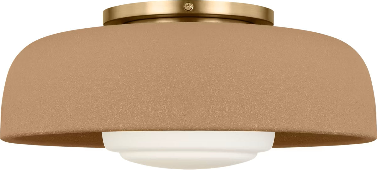 Visual Comfort Studio - SCRJFM169EBSTSOEG - One Light Flush Mount - Liora - Estate Brass