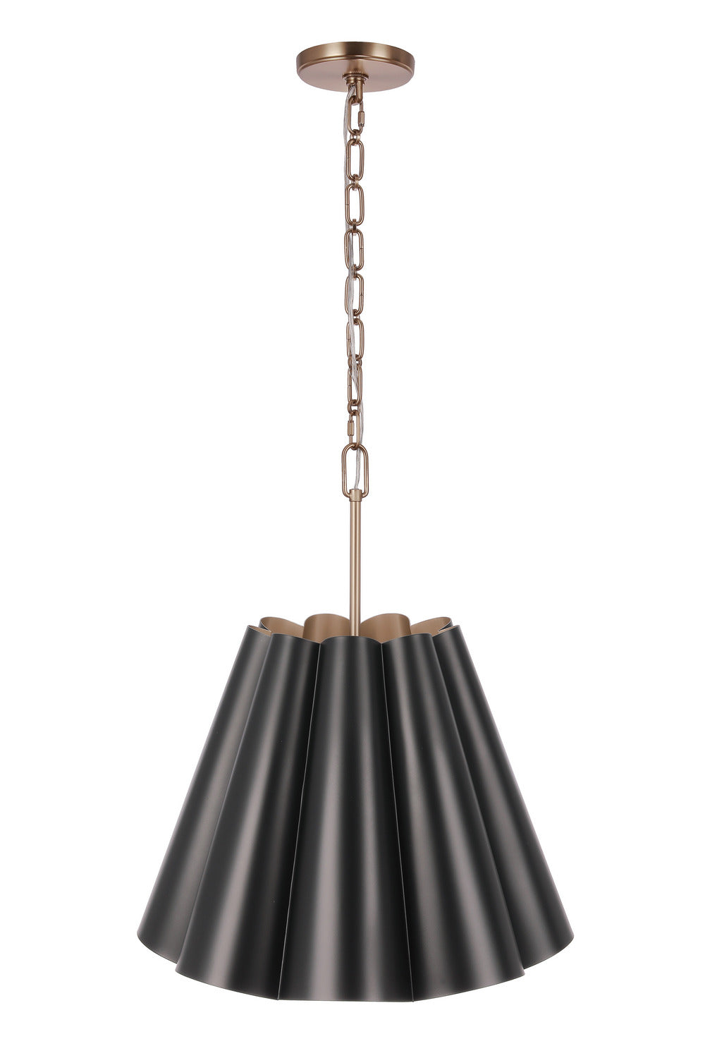 Craftmade - 61793-FBSB - Three Light Pendant - Poppie - Flat Black/Satin Brass