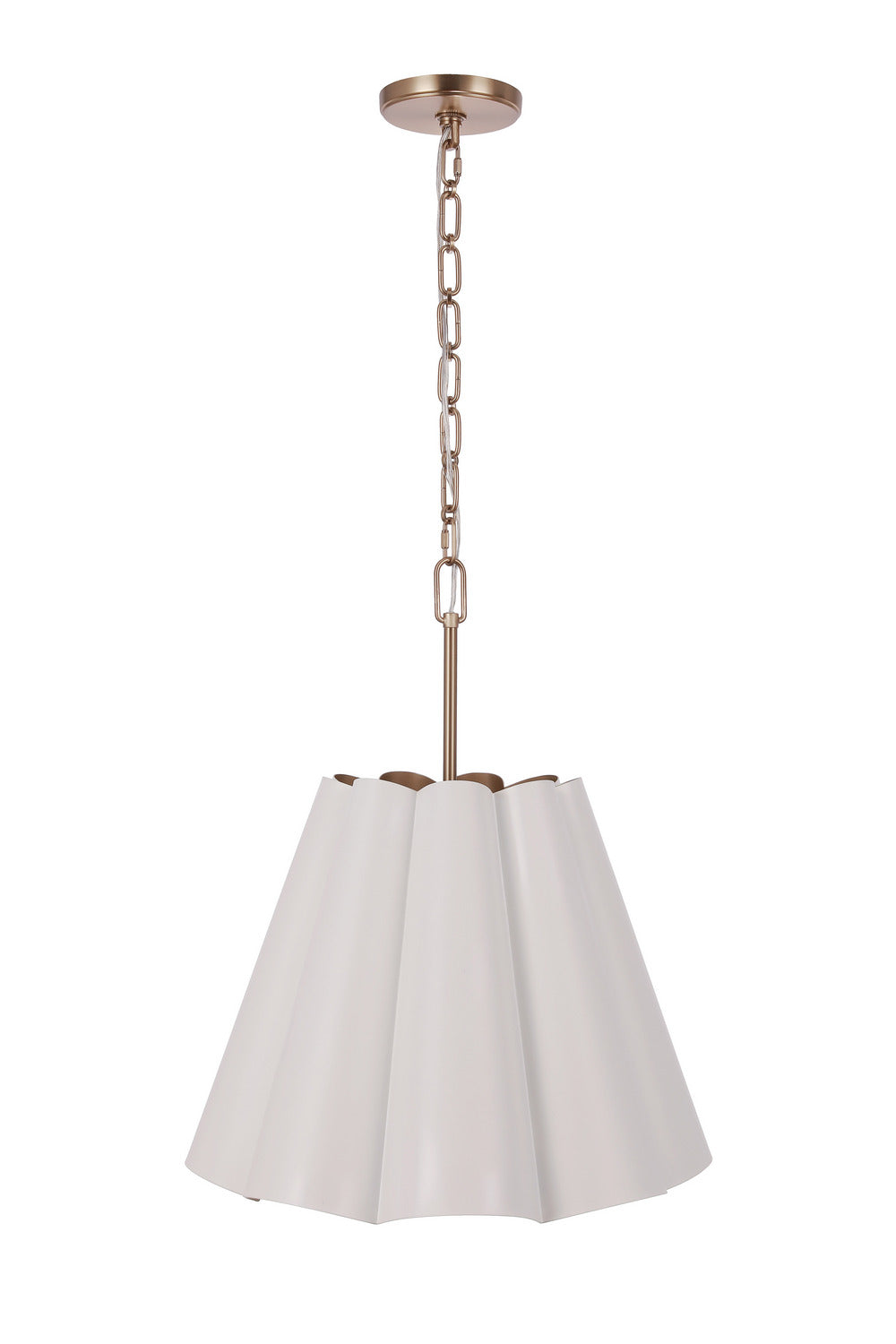 Craftmade - 61793-WSB - Three Light Pendant - Poppie - White/Satin Brass