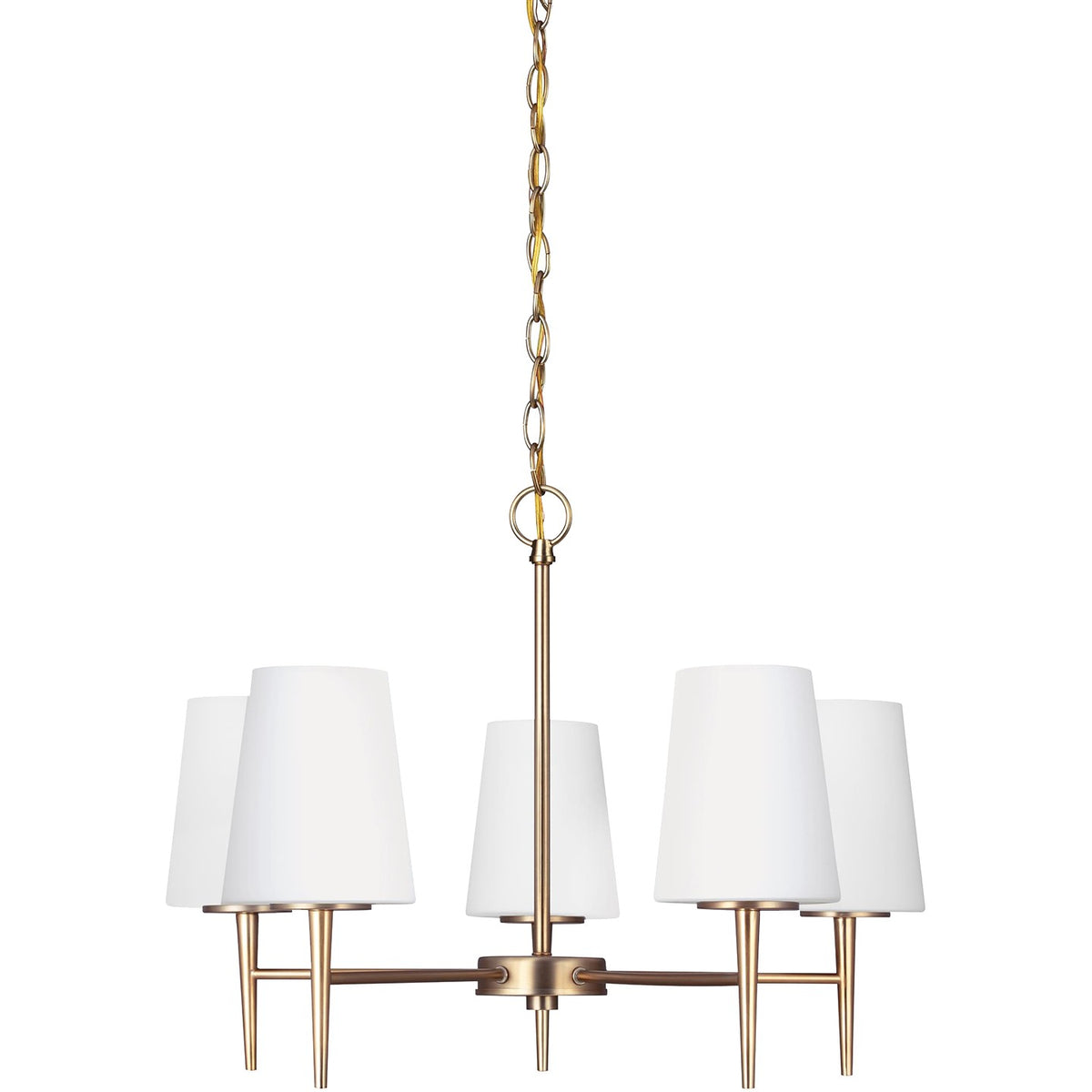 Generation Lighting - 3140405-848 - Five Light Chandelier - Driscoll - Satin Brass