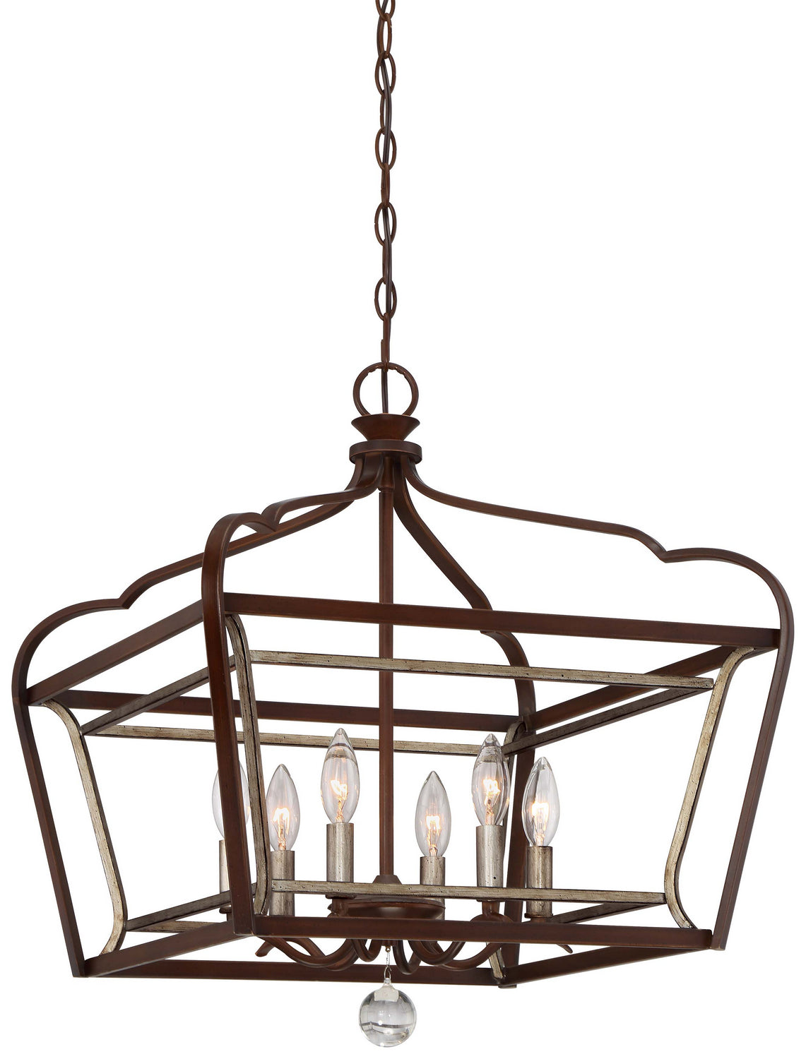 Minka-Lavery - 4348-593 - Six Light Pendant - Astrapia - Dark Rubbed Sienna w/Aged Silver