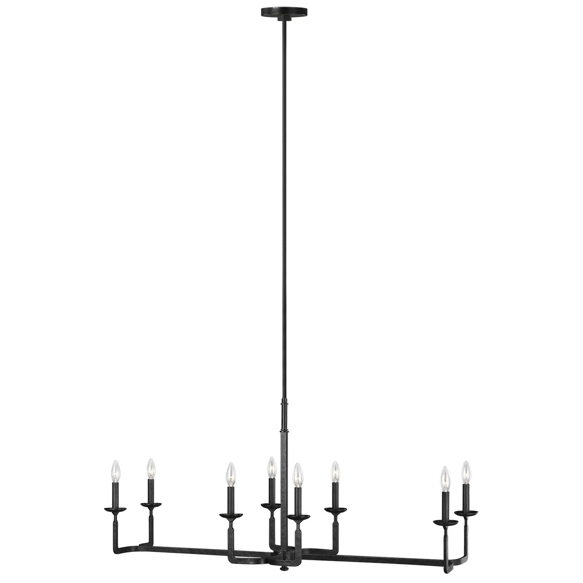 Generation Lighting - F3292/8AI - Eight Light Linear Chandelier - Ansley - Aged Iron