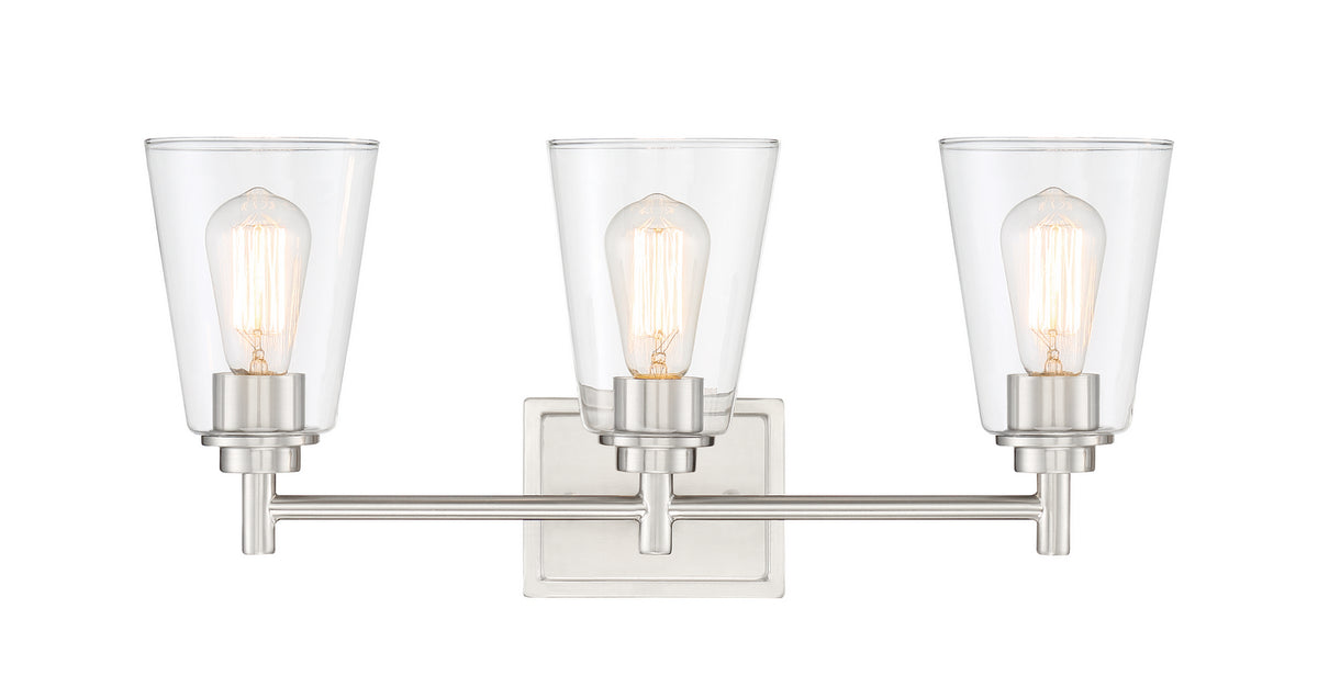 Designers Fountain - 95703-SP - Three Light Bath Bar - Westin - Satin Platinum