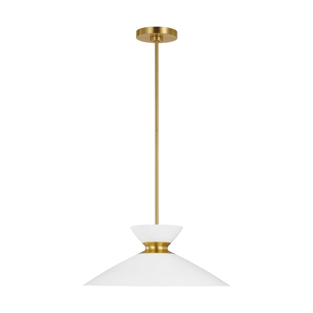 Visual Comfort Studio - EP1231MWTBBS - One Light Pendant - Heath - Matte White and Burnished Brass