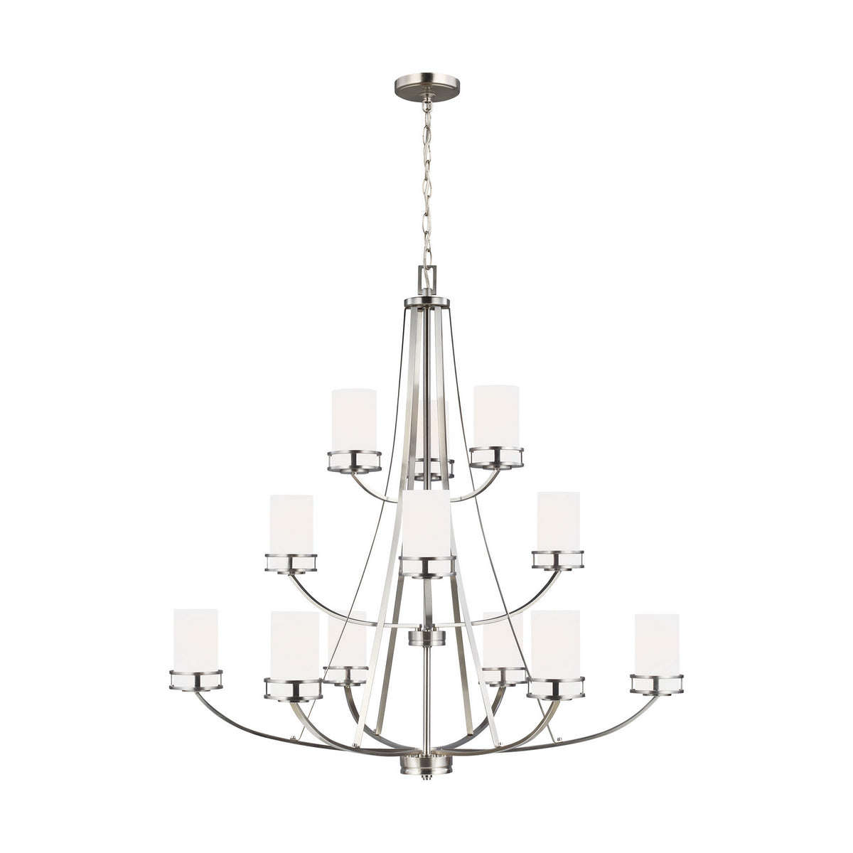 Generation Lighting - 3121612-962 - 12 Light Chandelier - Robie - Brushed Nickel