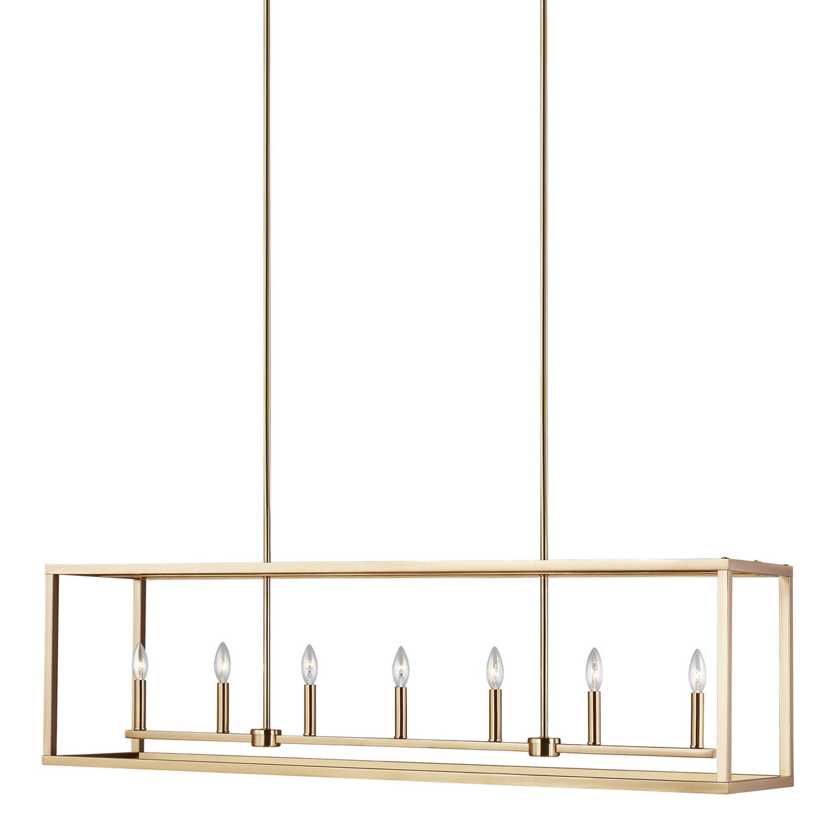 Generation Lighting - 6634507-848 - Seven Light Island Pendant - Moffet Street - Satin Brass