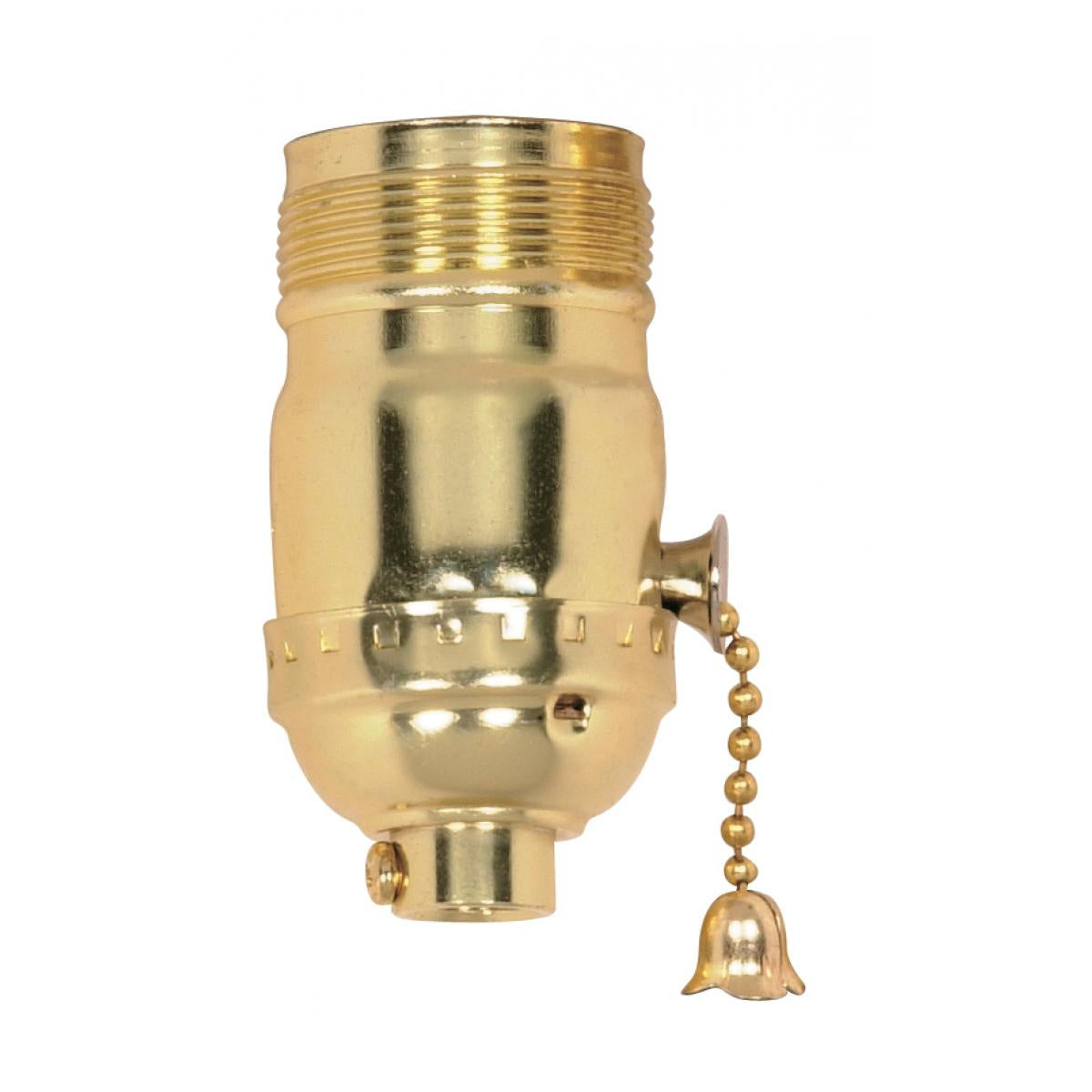 Satco - 90-1409 - On-Off Pull Chain Socket - Brite Gilt