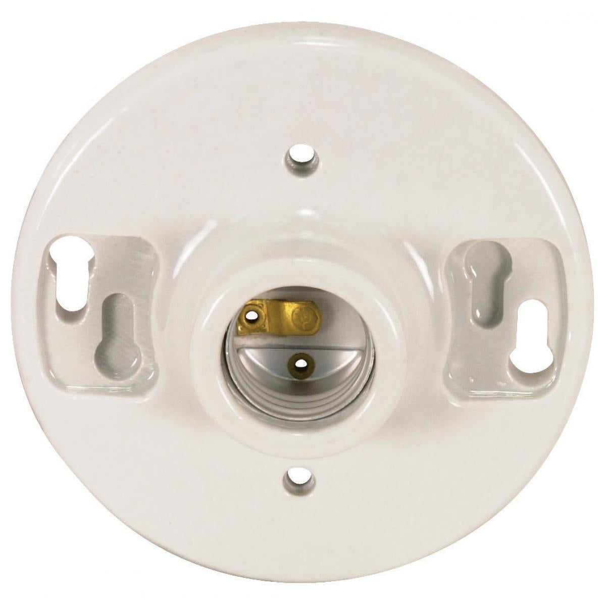 Satco - 90-445 - Terminal Keyless Glazed Porcelain Ceiling Receptacle - White