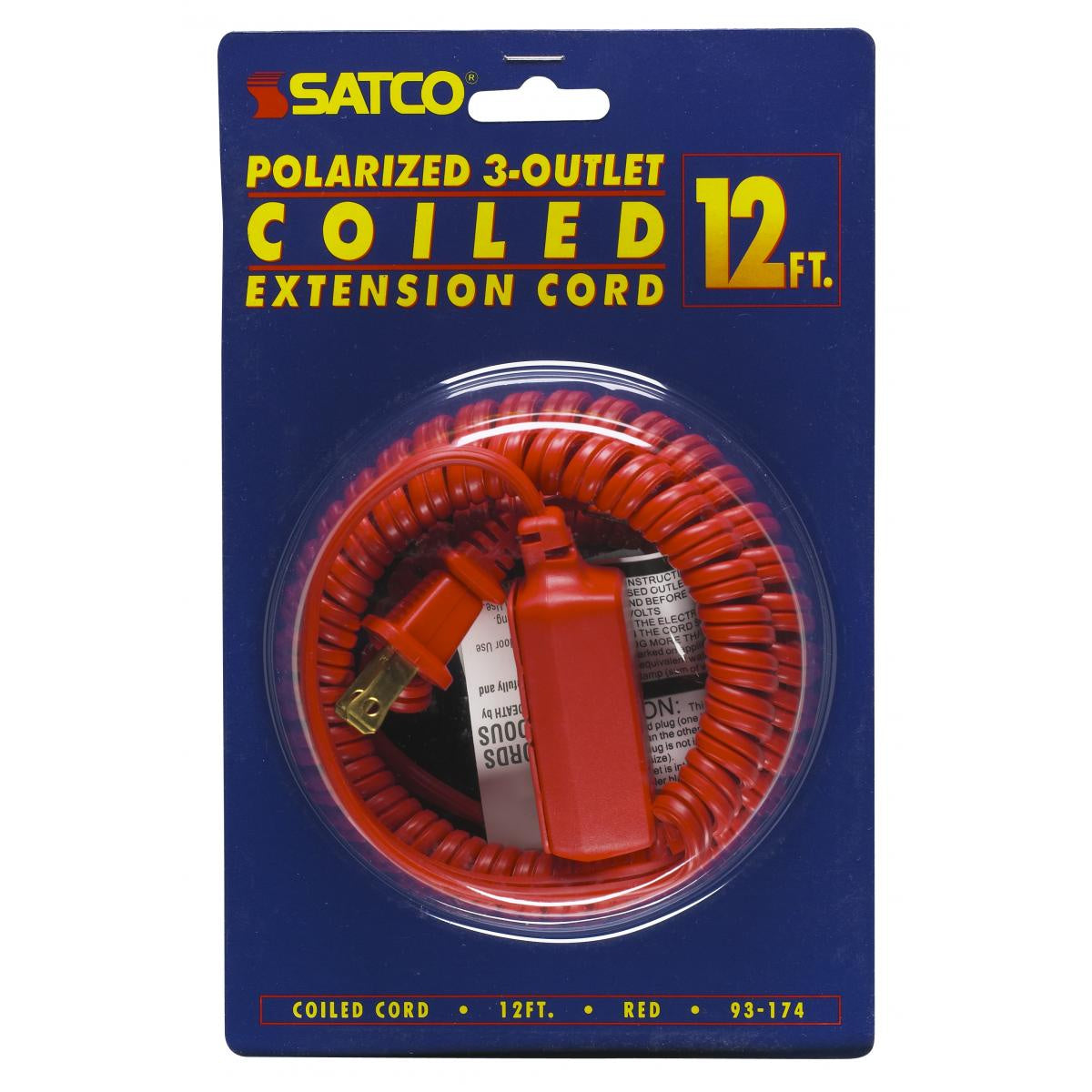 Satco - 93-174 - Extension Cord - Red