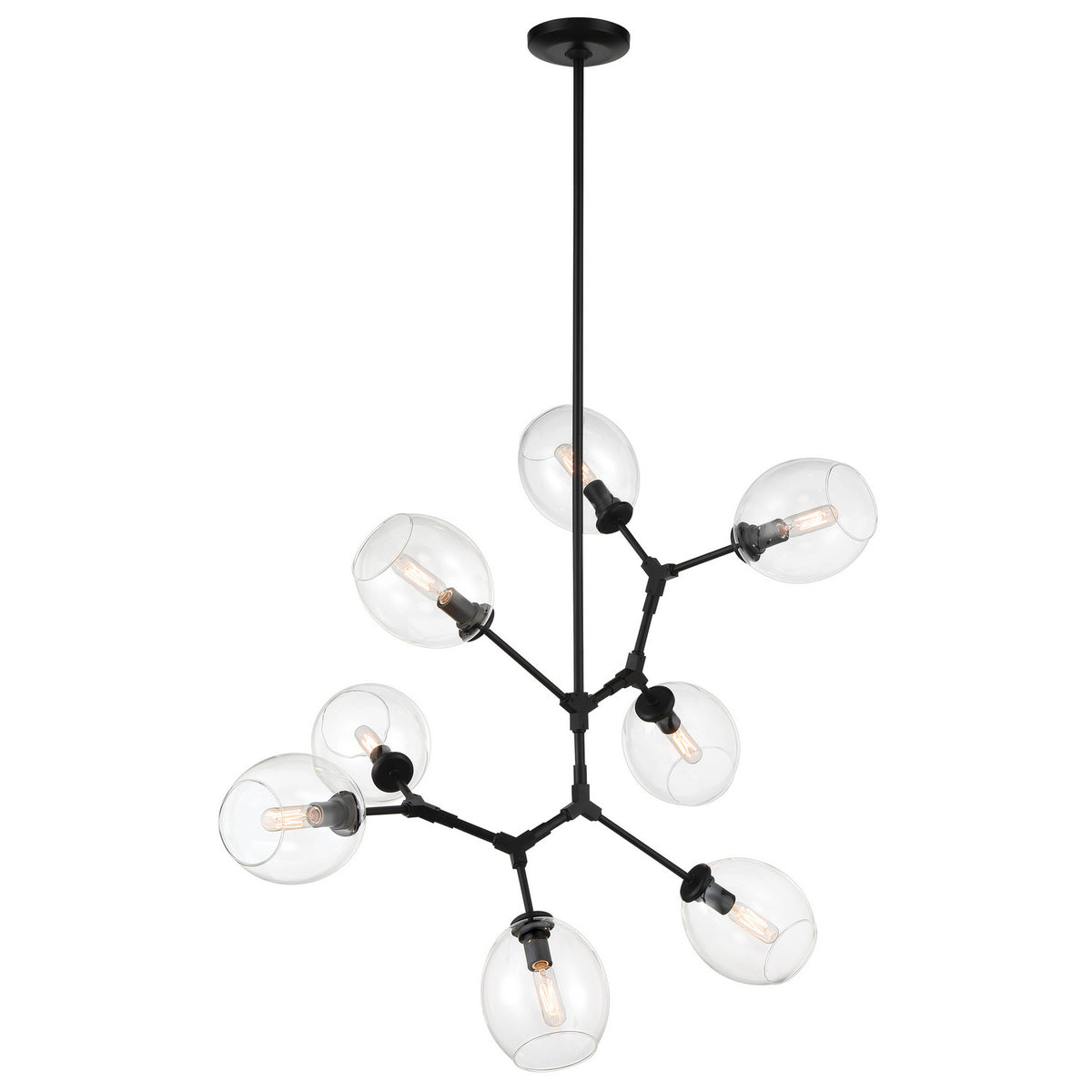 George Kovacs - P1365-66A - Eight Light Pendant - Nexpo - Coal Black