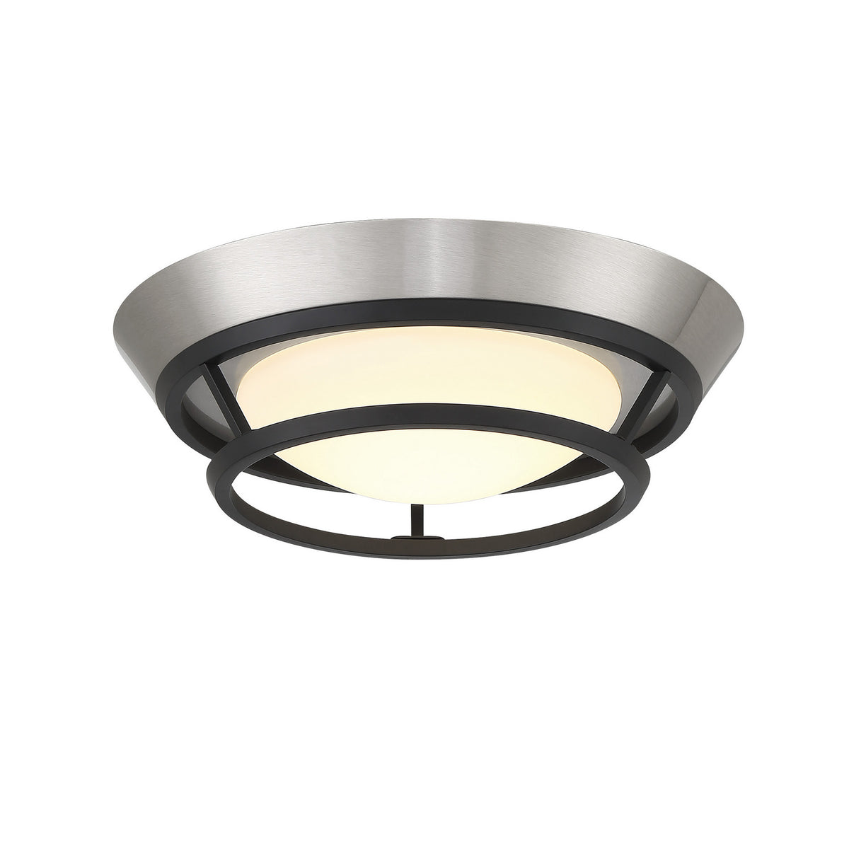 George Kovacs - P5371-691-L - LED Flush Mount - Beam Me Up! - Brushed Nickel and Coal Highlights