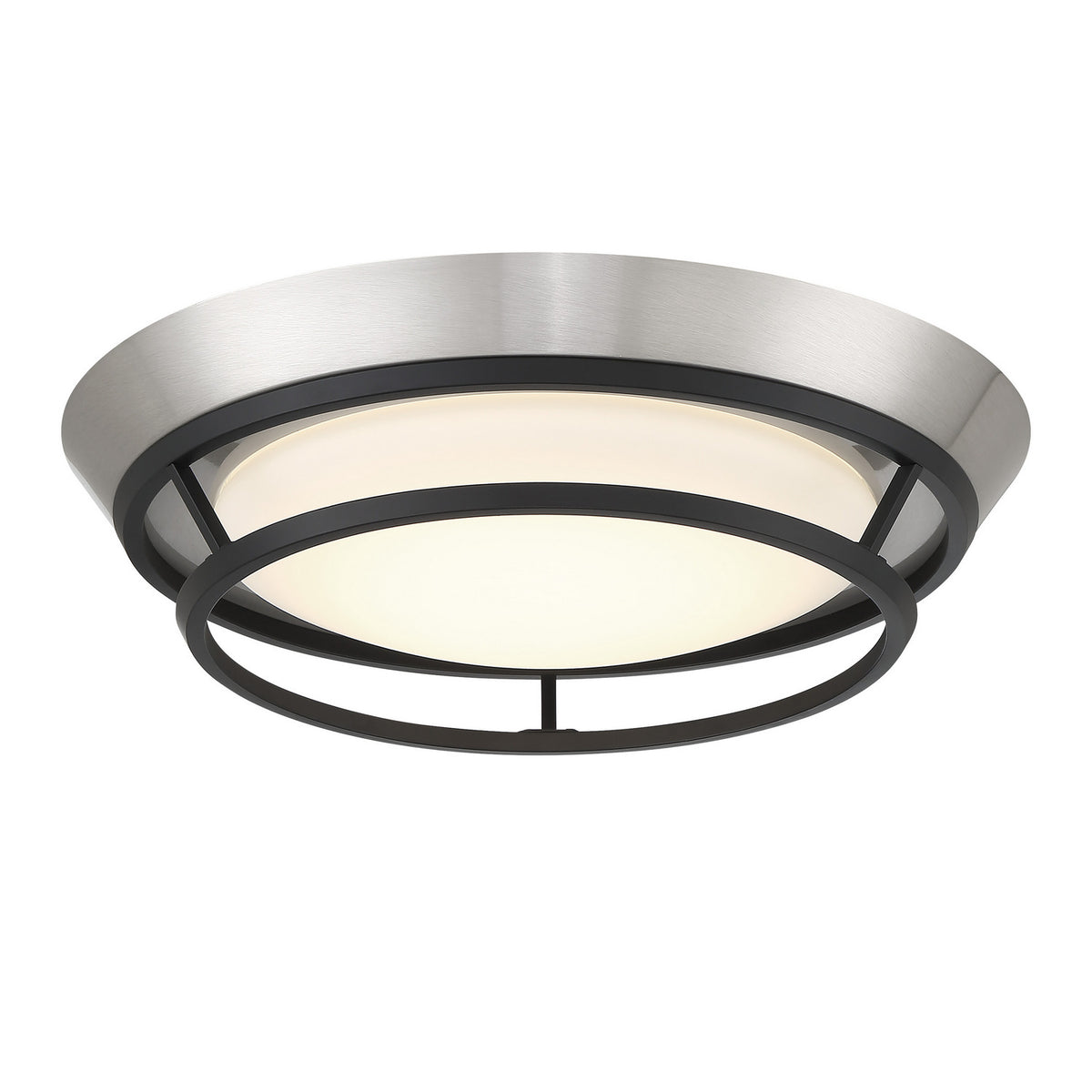 George Kovacs - P5372-691-L - LED Flush Mount - Beam Me Up! - Brushed Nickel and Coal Highlights