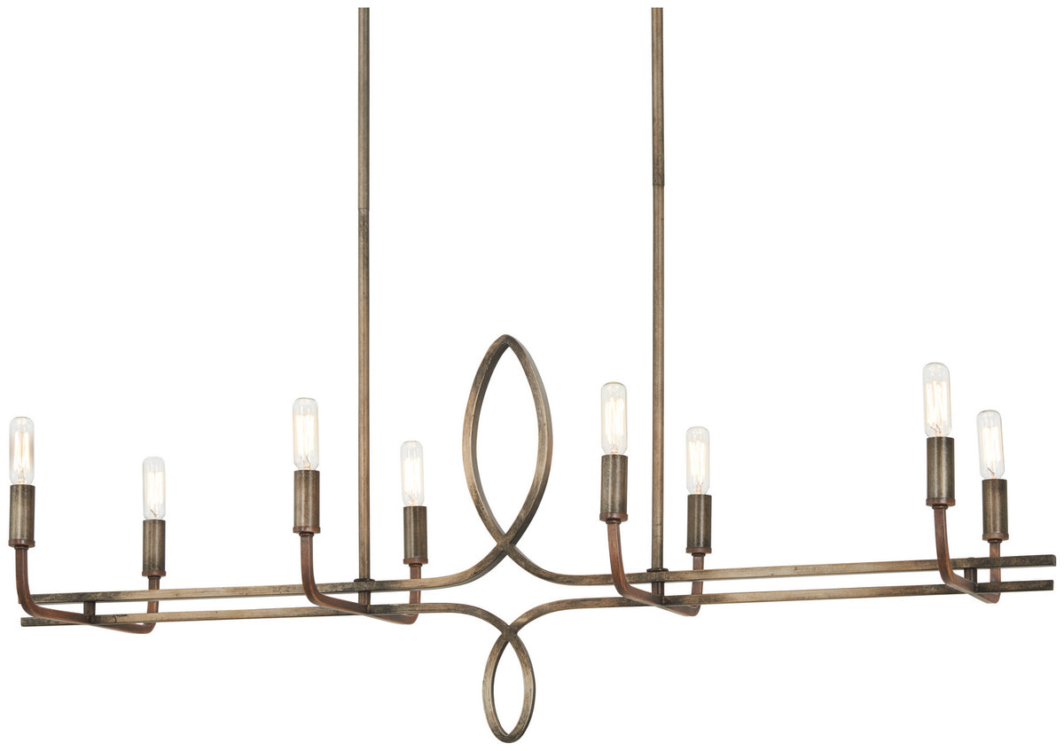 Minka-Lavery - 2698-115 - Eight Light Island Pendant - Yorkville by Robin Baron - Aged Darkwood w/Silver Patina