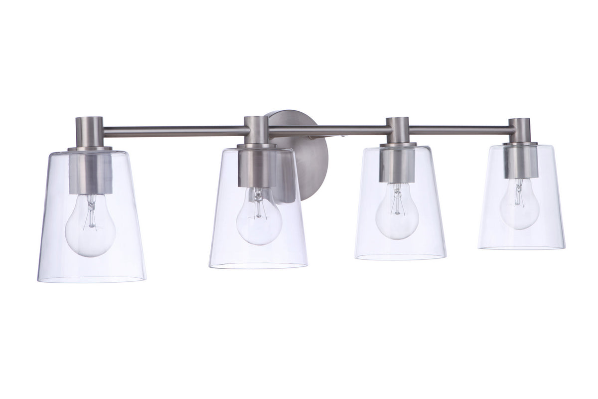 Craftmade - 12633BNK4 - Four Light Vanity - Emilio - Brushed Polished Nickel