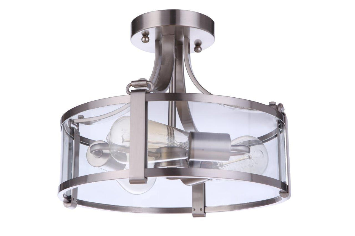Craftmade - 55353-BNK - Three Light Semi Flush Mount - Elliot - Brushed Polished Nickel