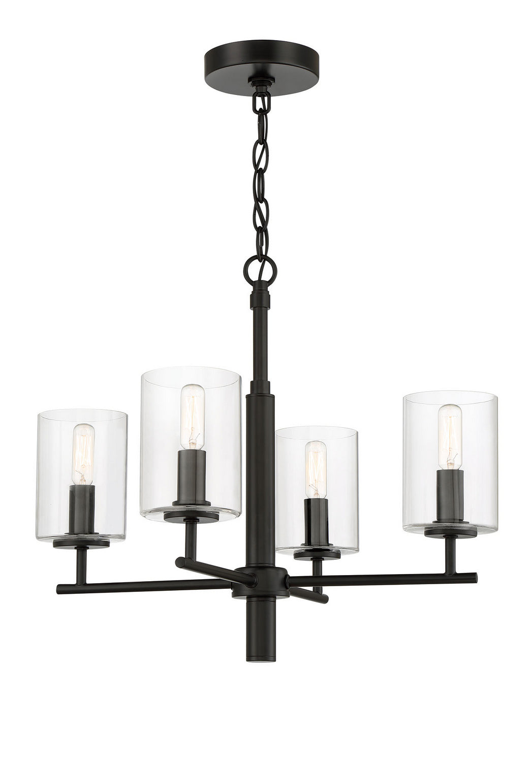 Craftmade - 55624-FB - Four Light Chandelier - Hailie - Flat Black