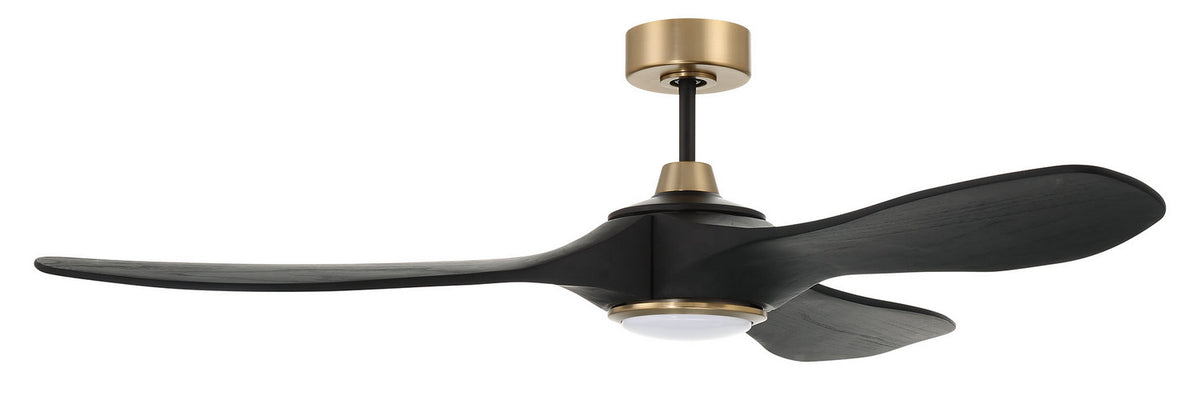 Craftmade - EVY60FBSB3-NWF - 60" Ceiling Fan - Envy 60" Ceiling fan, no Wifi - Flat Black/Satin Brass