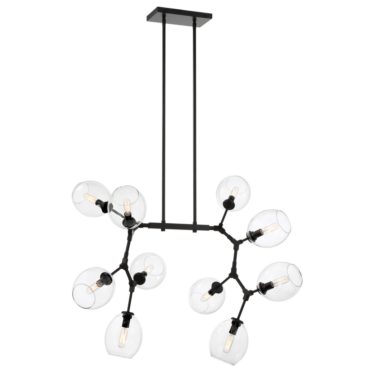 George Kovacs - P1360-66A - Ten Light Chandelier - Nexpo - Coal Black