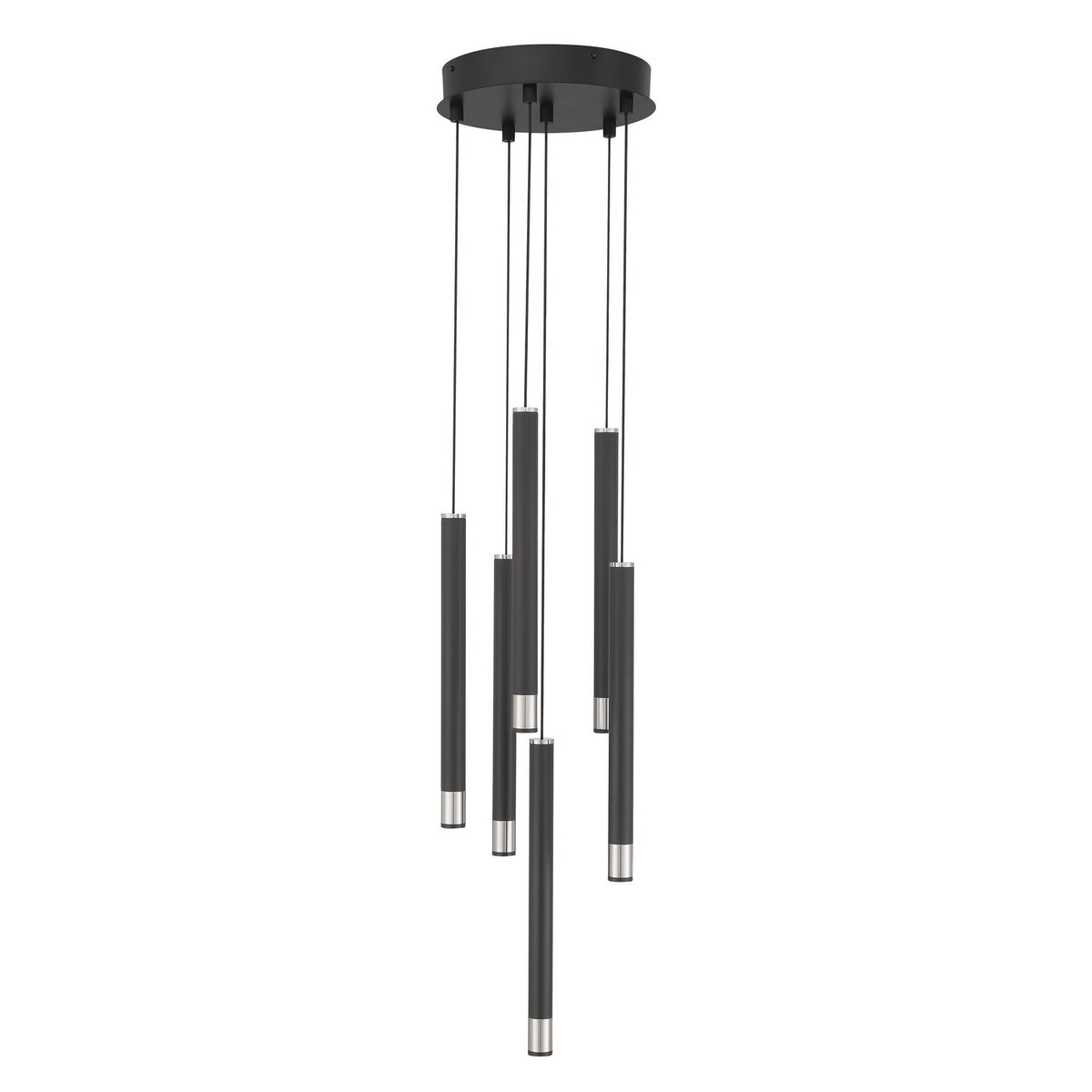 George Kovacs - P5404-691-L - LED Pendant - Wand - Brushed Nickel and Coal Highlights