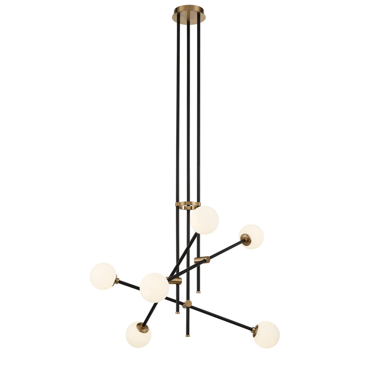 George Kovacs - P8155-681 - Six Light Chandelier - Cosmet - Coal Black
