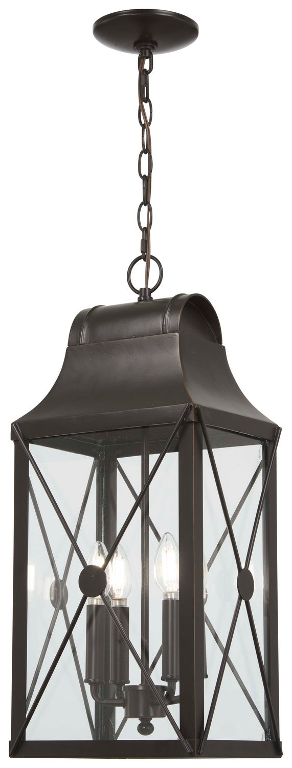 Minka-Lavery - 73297-143C - Four Light Outdoor Chain Hung - De Luz - Oil Rubbed Bronze w/Gold Highlights