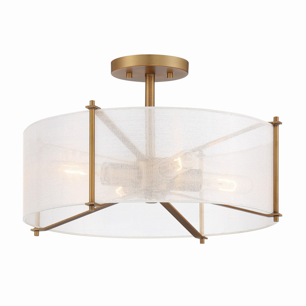 Designers Fountain - D223M-SF-OSB - Four Light Semi Flush Mount - Daybreak - Old Satin Brass