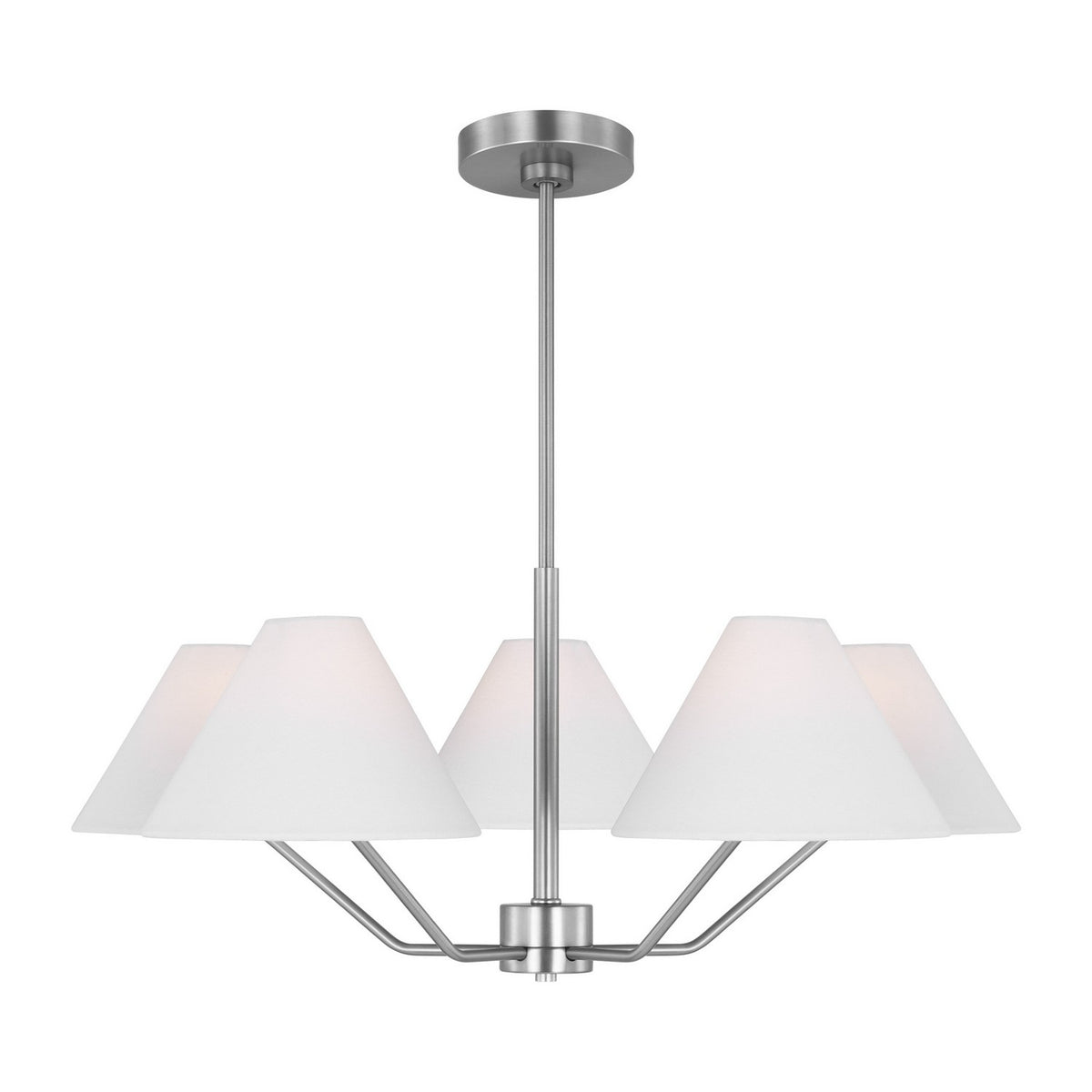 Visual Comfort Studio - DJC1005BS - Five Light Chandelier - Burke - Brushed Steel