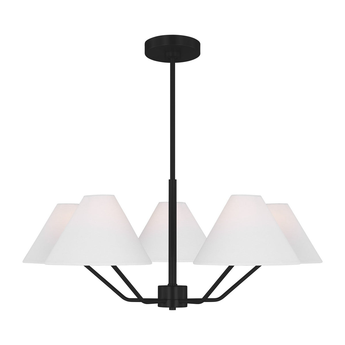 Visual Comfort Studio - DJC1005MBK - Five Light Chandelier - Burke - Midnight Black