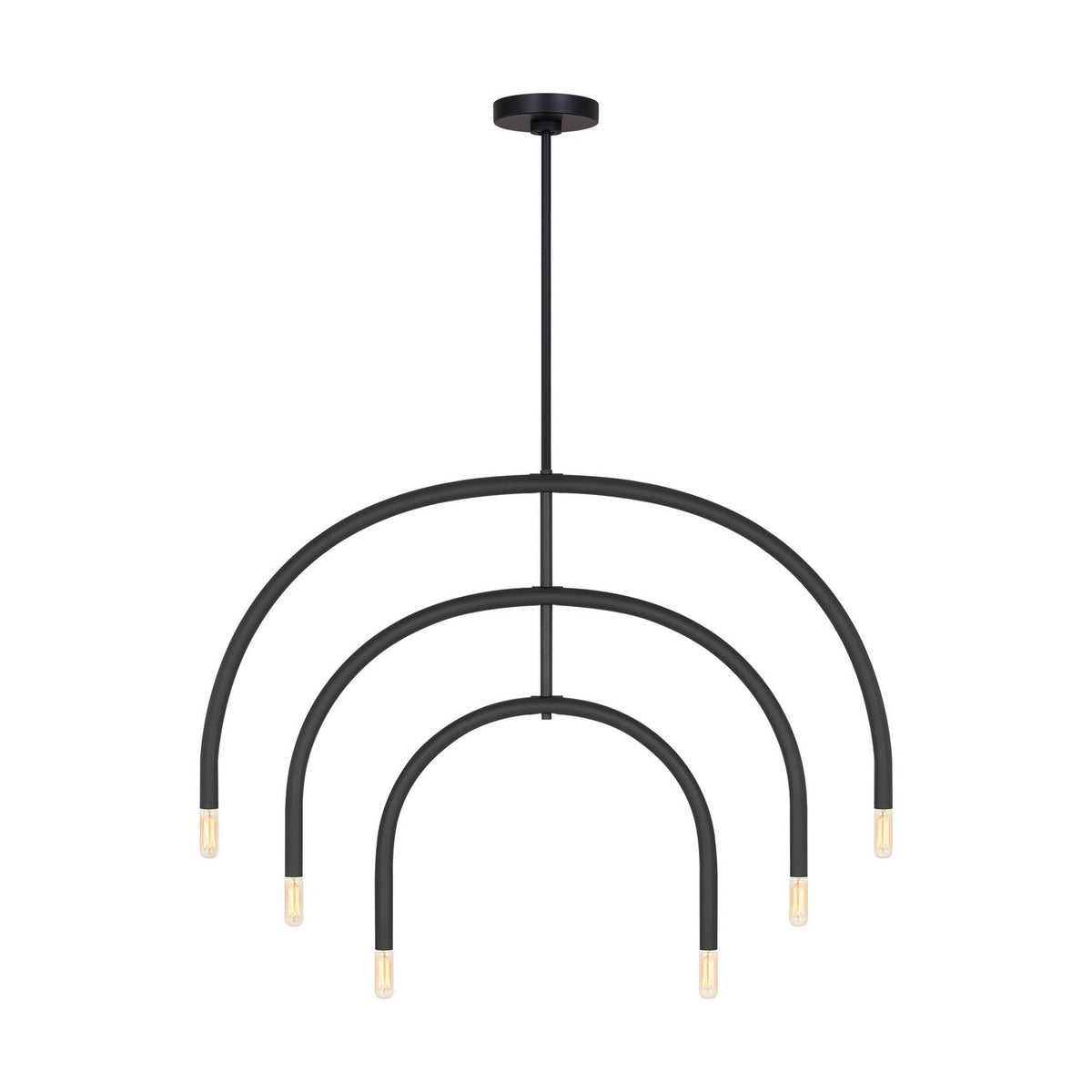 Visual Comfort Studio - DJC1126MBK - Six Light Chandelier - Hadden - Midnight Black