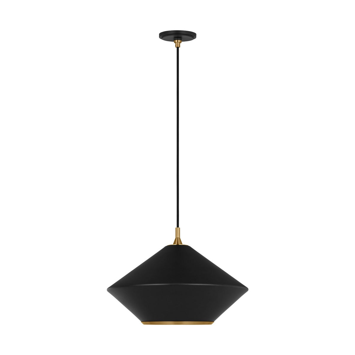Visual Comfort Studio - TP1221MBKBBS - One Light Pendant - Stanza - Midnight Black