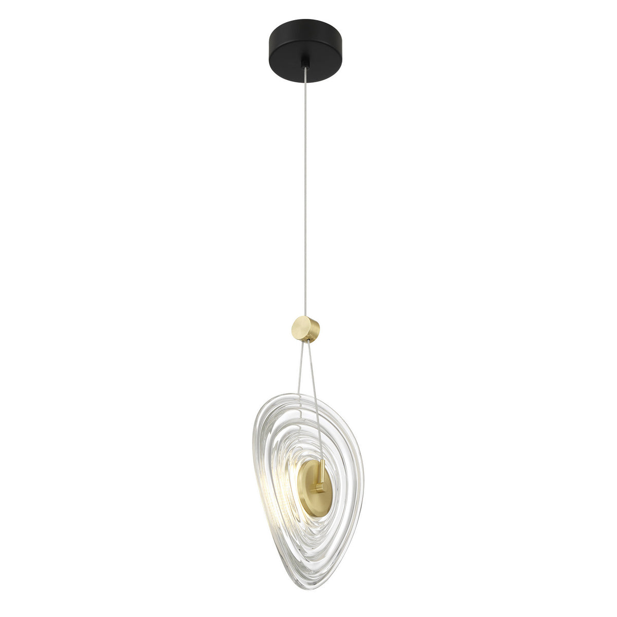 George Kovacs - P5600-884-L - LED Pendant - Topknot - Coal And Brushed Gold